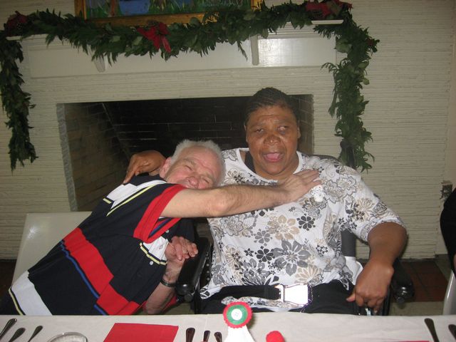 Willie and Diane sharing a Christmas hug 2008